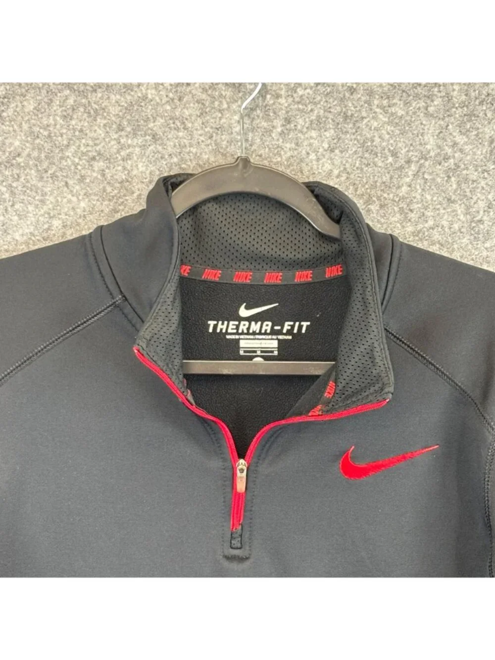 Nike Therma-FIT Mens 2XL Pullover Black Quarter Zip Swoosh Athletic 715199-010
